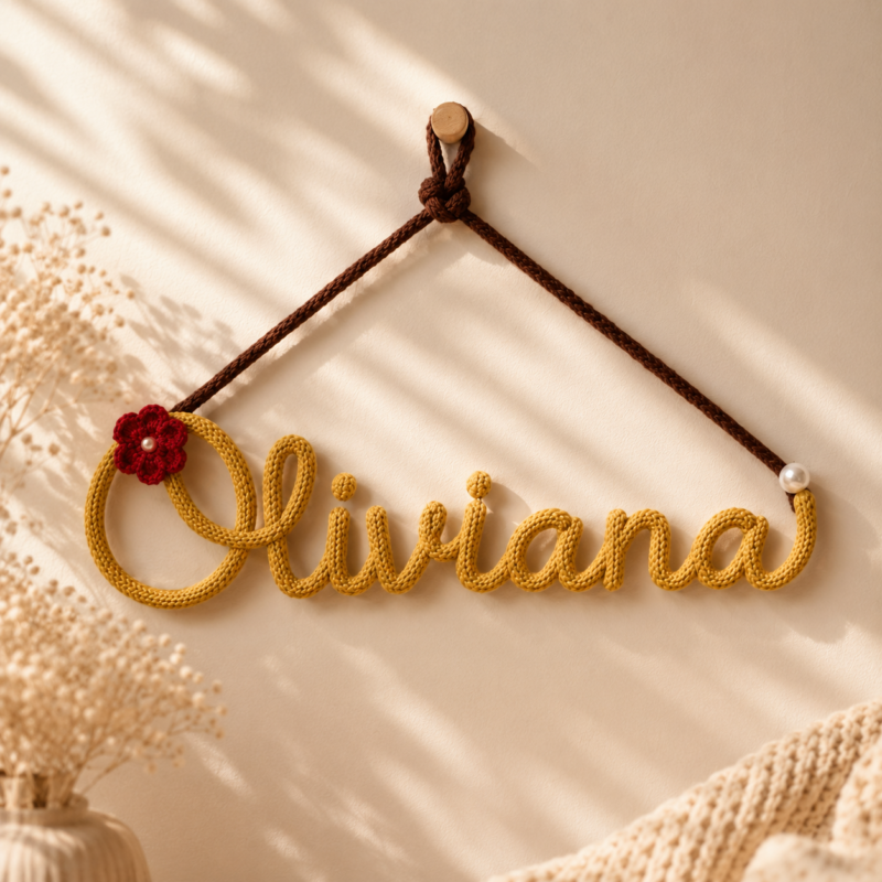 Personalized Crochet Name Wall Hanging – Handmade Custom Decor