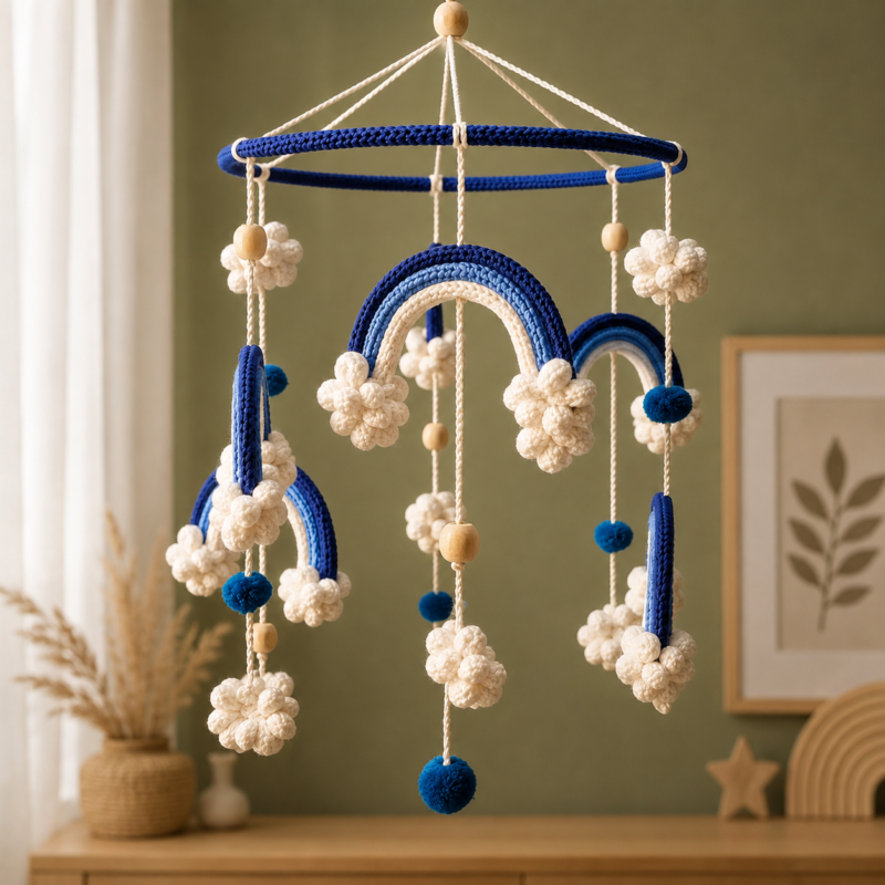 Handmade Crochet Hanging Crafted with Soft Colors