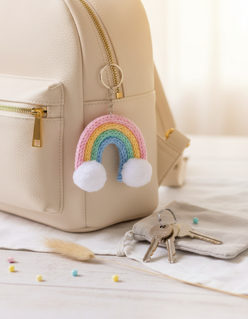 Handmade Rainbow Charm Keychain