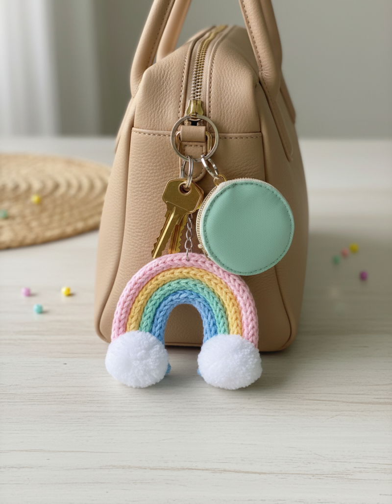 Handmade Rainbow Charm Keychain