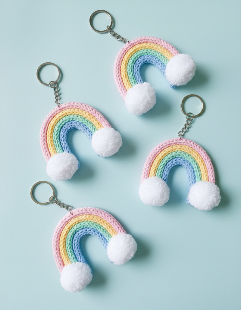 Handmade Rainbow Charm Keychain