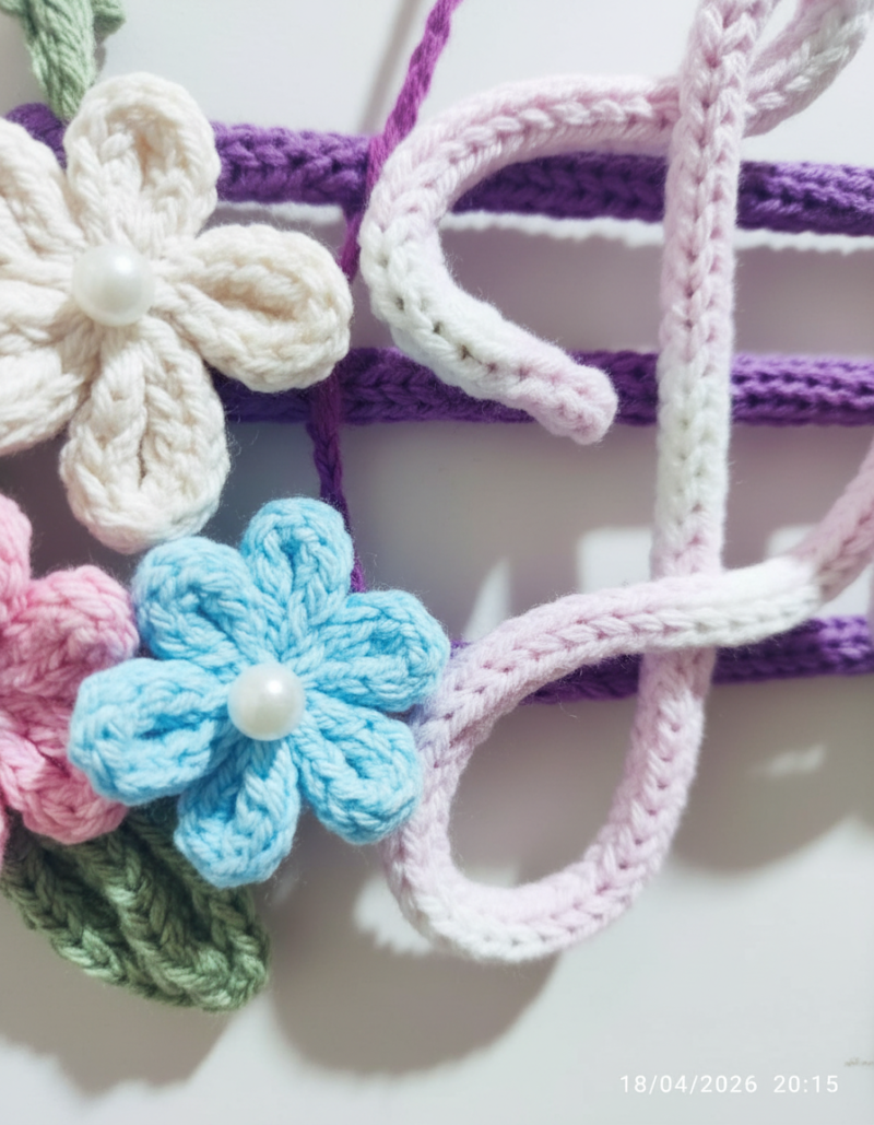 Personalized Crochet Name Wall Hanging with Flowers & Rainbow