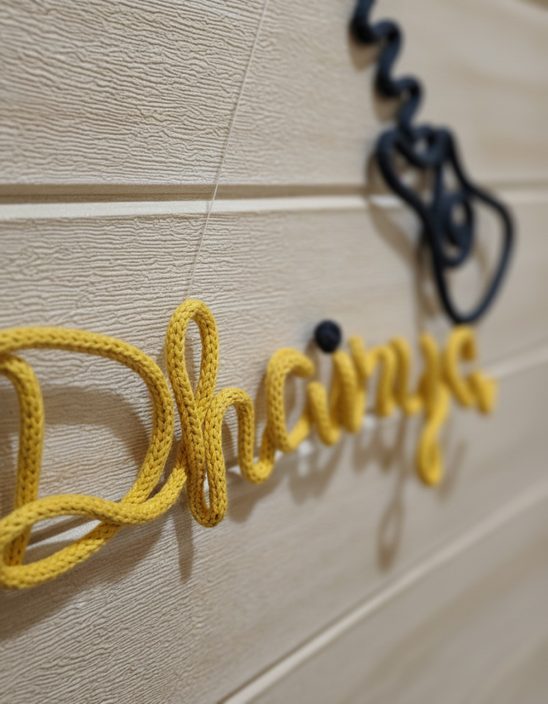 Personalized Crochet Name Wall Hanging Coffee Cup Theme – Custom Handmade Decor