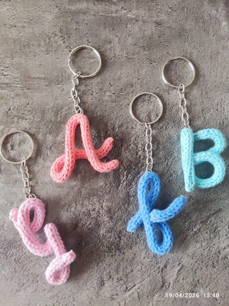 Custom Crochet Letter Keychain – Handmade Initial Charm