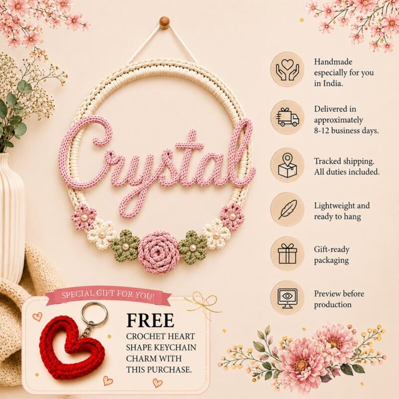 Personalized floral name hoop - handmade for your little one