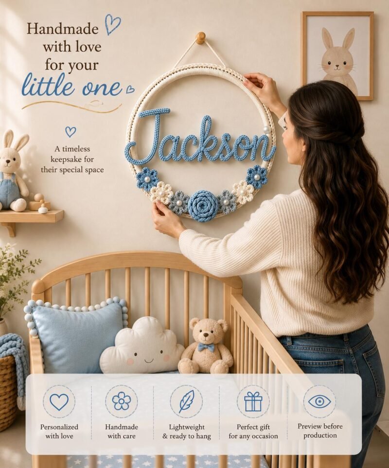 Personalized floral name hoop - handmade for your little one