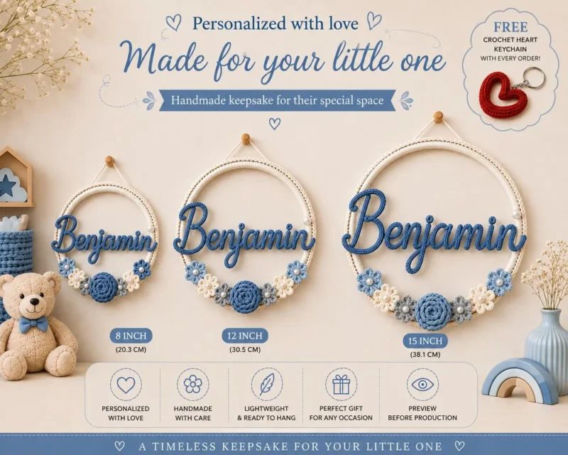 Personalized floral name hoop - handmade for your little one