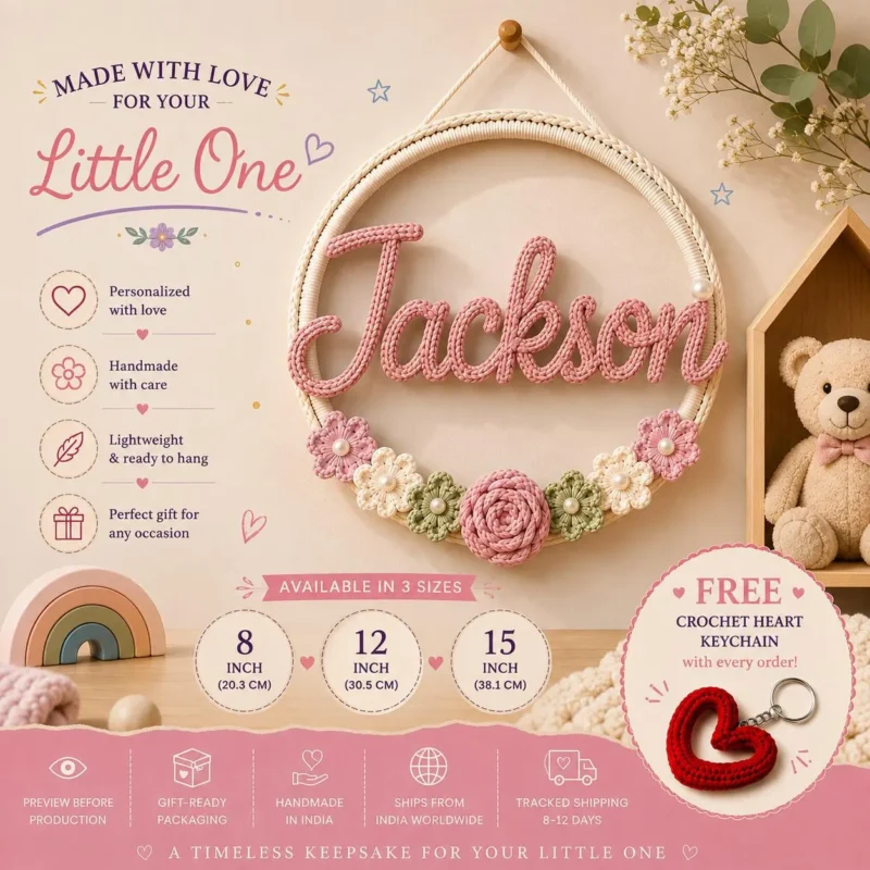 Personalized floral name hoop - handmade for your little one